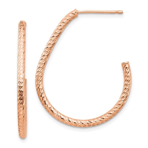 14k Rose Gold Polished Diamond-cut Post Dangle Earrings,All Products : American Fashion Style Bags On Sale